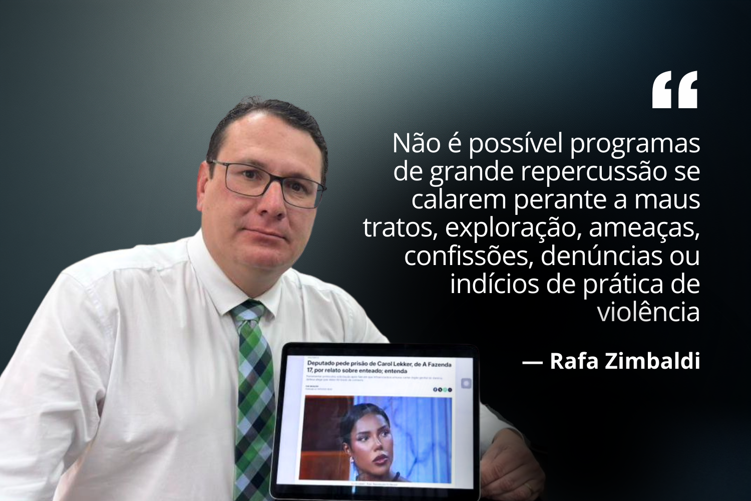 Rafa Zimbaldi obriga TVs e streamings a comunicar crimes contra mulheres e crianças